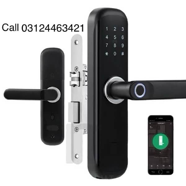 Fingerprint Handle door lock mobile based Electric wireless wifi 0