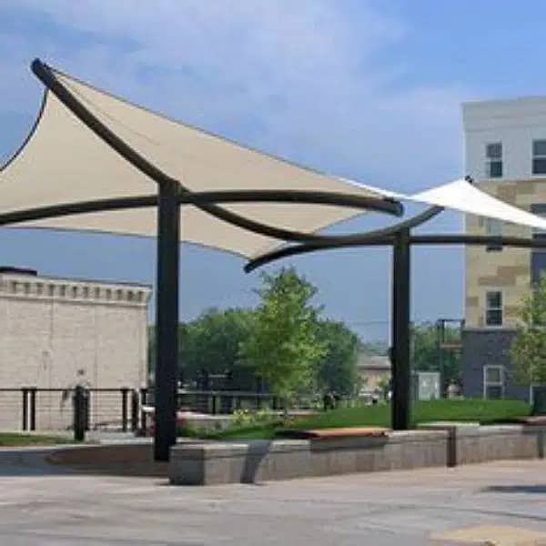 folding parda shades fiber shade parking shade grill gates railing 5