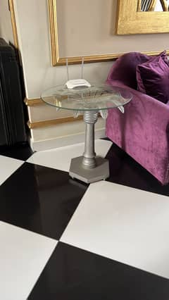 Drawing room side table glass top