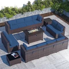 Patio Rattan Sofas, Three and Two Seater, Outdoor garden lawn terrace