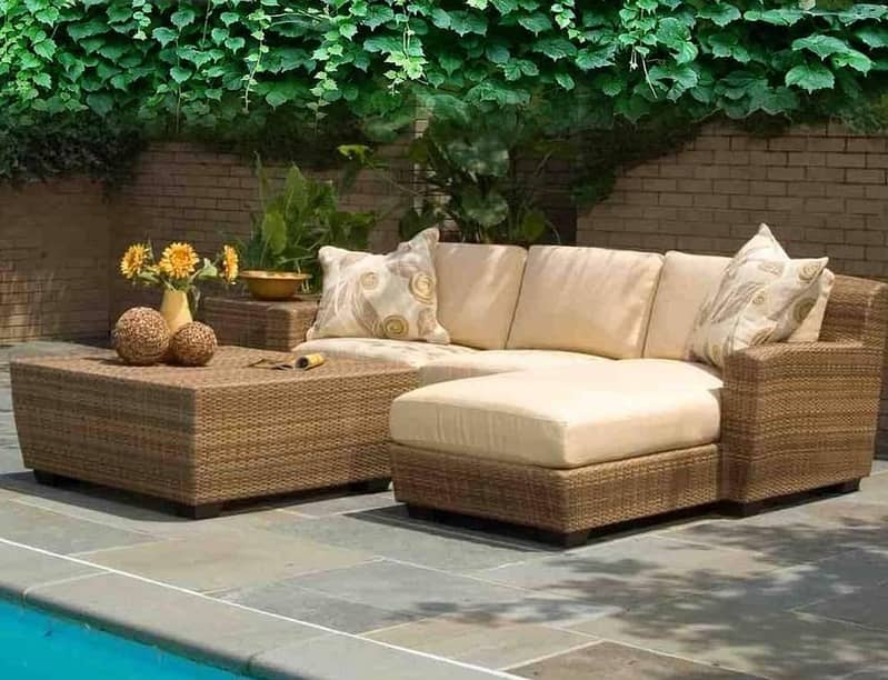 Patio Rattan Sofas, Three and Two Seater, Outdoor garden lawn terrace 14