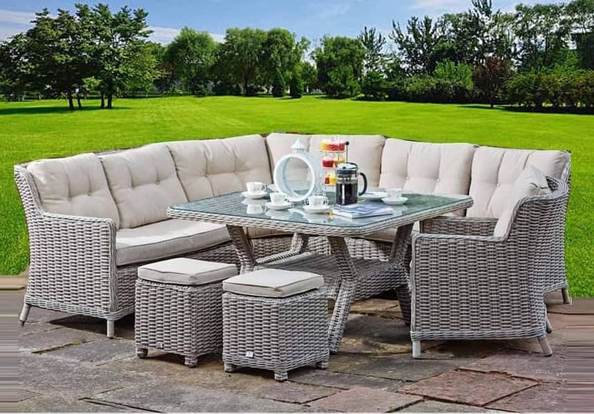 Patio Rattan Sofas, Three and Two Seater, Outdoor garden lawn terrace 17
