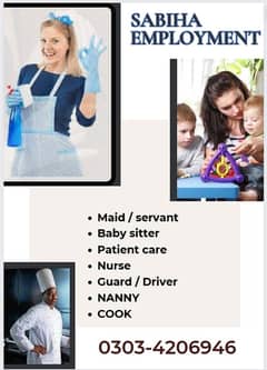 Cook| Helper | Office boy| Maid | Helper | Nanny | Driver 0