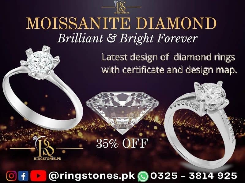 Ladies Original Moissanite Diamond Ring Best Eid Gift | MDR-201 2