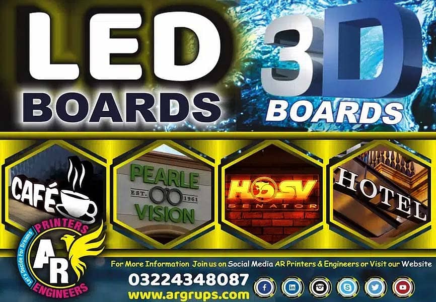 Flex Printing, Banners Printing, sign board, LED 3D backlight board 3