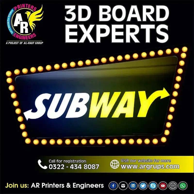 Flex Printing, Banners Printing, sign board, LED 3D backlight board 13