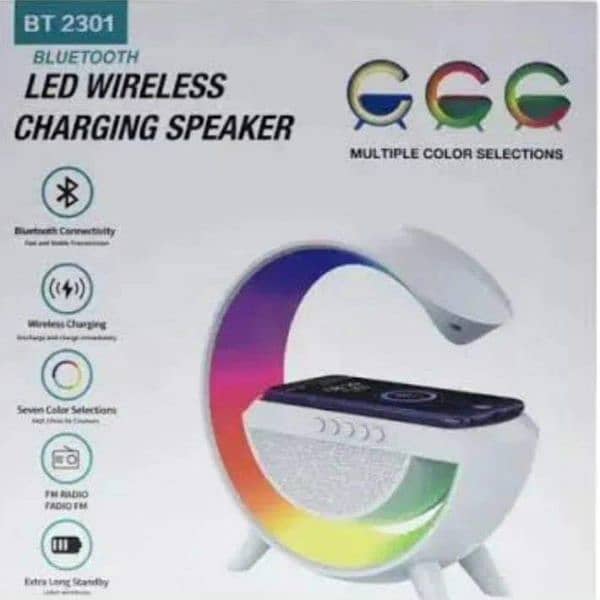 Bluetooth Led wireless charging speaker  Fm radio 0