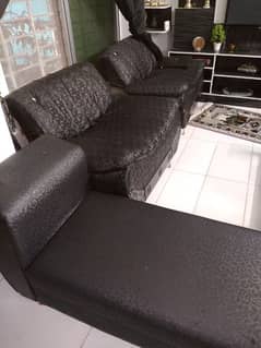 8 Seater Black Sofa Set