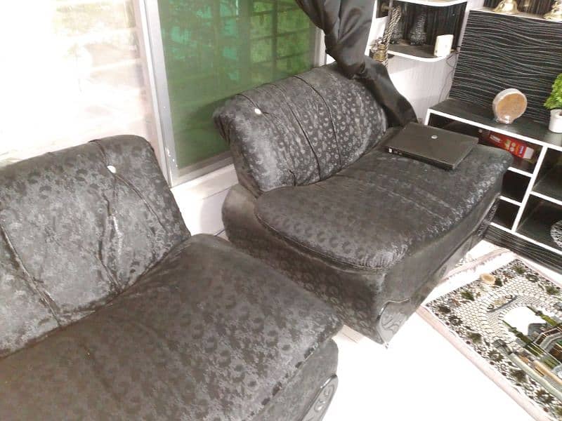 8 Seater Black Sofa Set 5