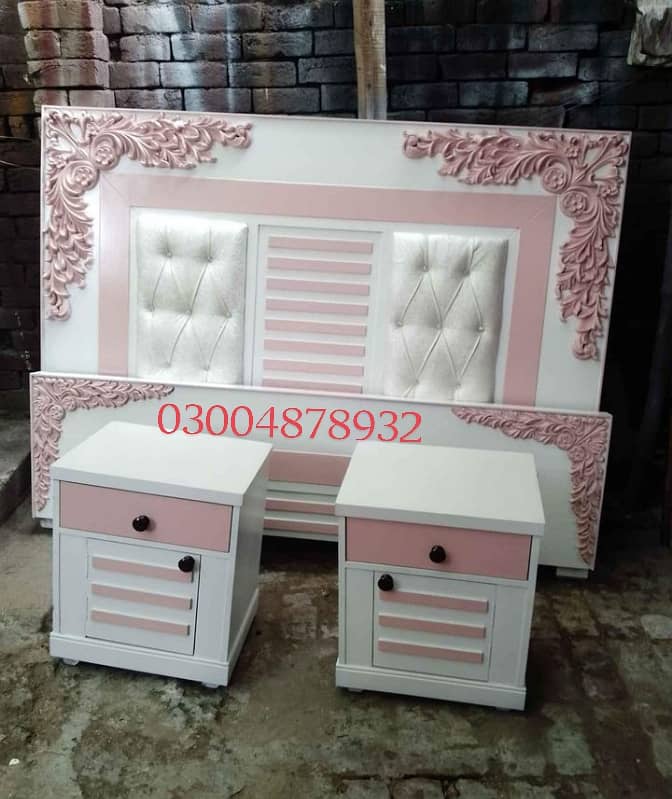 double bed/king size bed/wooden bed/side table/bed set 5