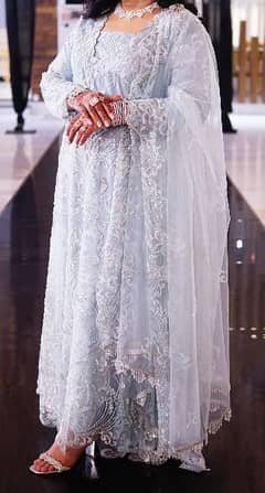 embroidered maxi light blue