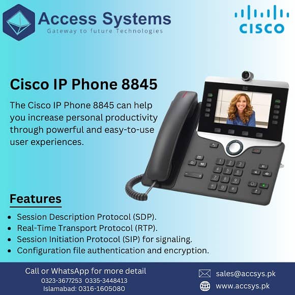 IP Phones Cisco CP8841 CP8845 CP8865 CP9951 CP9971 XML VOIP Accsys. pk 1