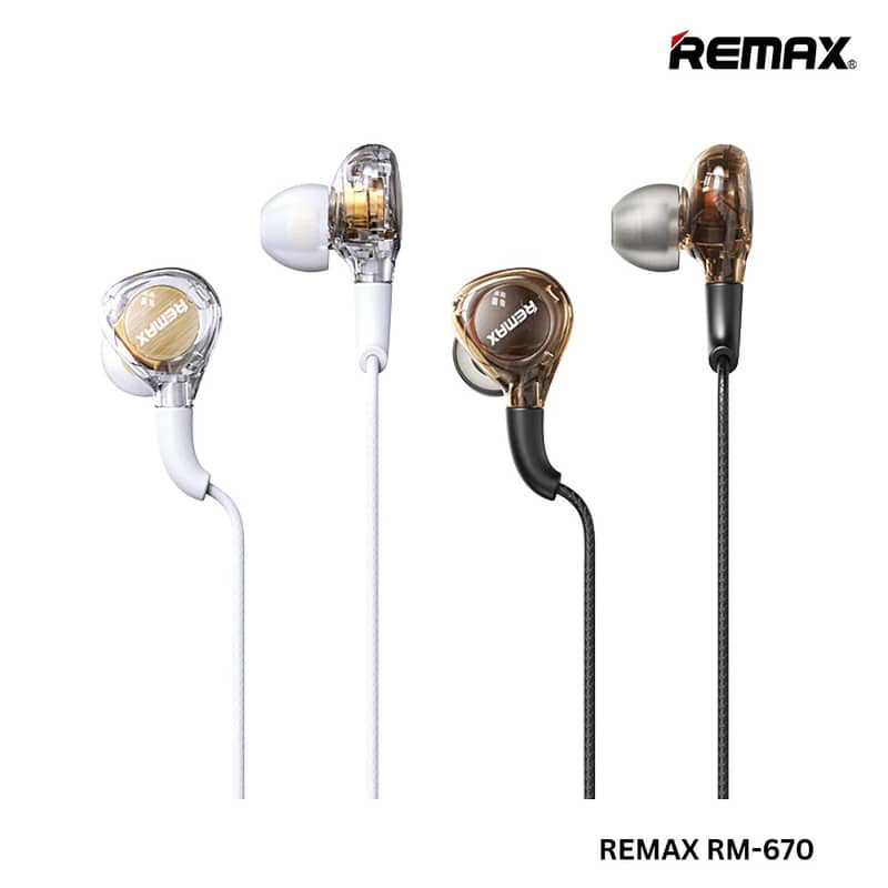 REMAX RM-670 3.5mm Wired Earphone For Music & Call(1.2M) 0
