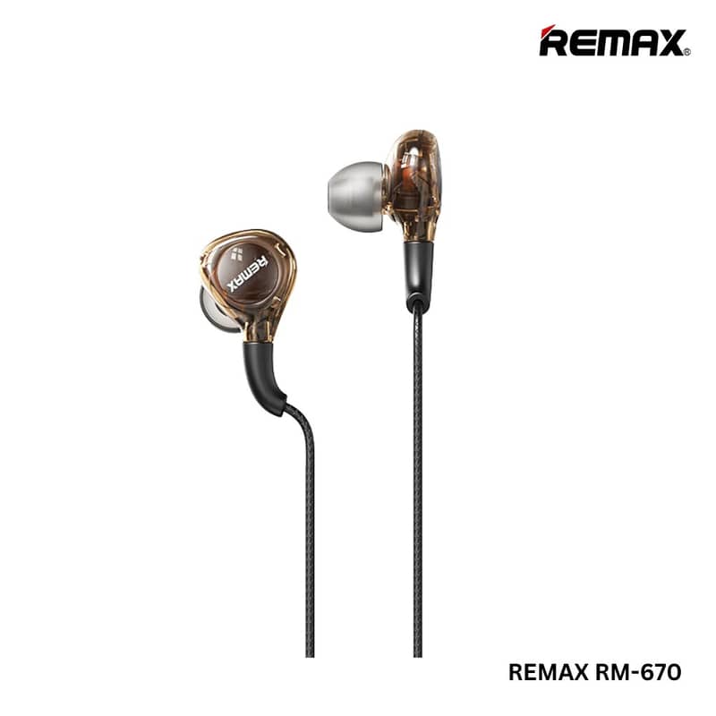 REMAX RM-670 3.5mm Wired Earphone For Music & Call(1.2M) 1