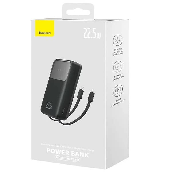 Powerbank 22.5w Baseus Comet Series Dual-Cable Display Fast Charge 12