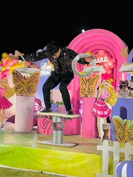 Magic Show And Puppet Show. Cartoon character. mini circus  jumping 9