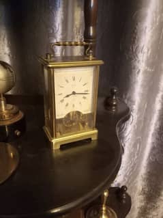 Vintage g e r m a n brass carriage clock antique