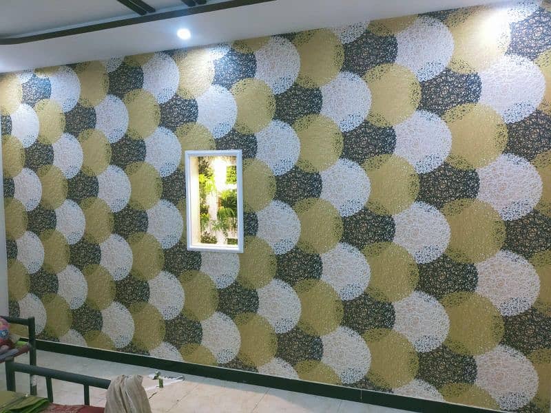 Wallpaper Pvc Panel wooden floor window blind 1