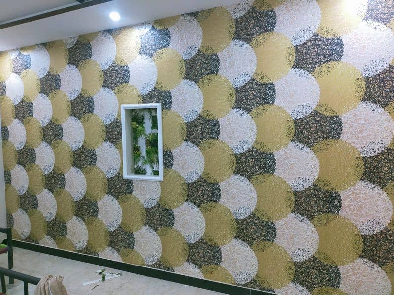 Wallpaper Pvc Panel wooden floor window blind 10