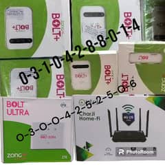 Zong 4G Bolt MBB internet Devices With Data Sim + Ptcl Homefi Charji