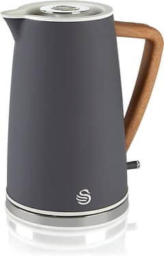 Swan Nordic Rapid Boil Jug Teapot, Wood Effect Handle, Soft-Touch Shel
