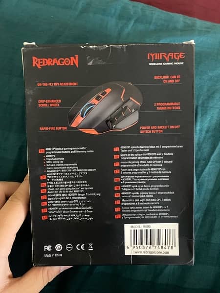 RedDragon m690 mirage wireless gaming mouse with mappable buttons. 9