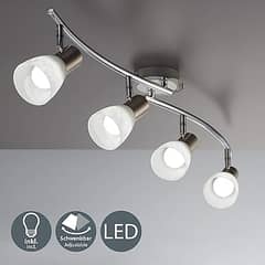 B. K. Licht LED Ceiling Light, Swiveling spot bar,  LED E14 bulbs are pr