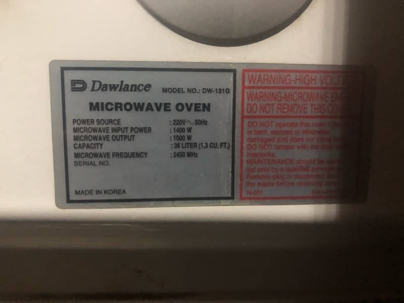 used microwave dawlance 36 litre 1