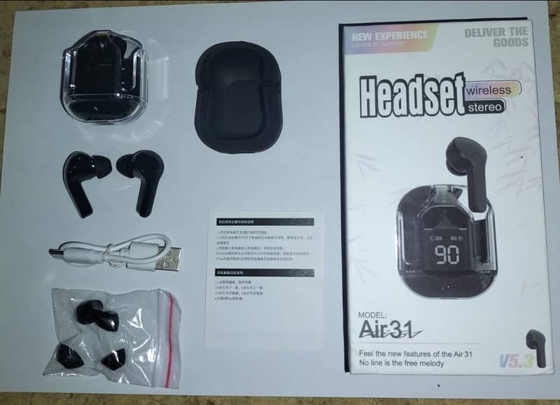 Air 31 with pouch Transparent Earbuds with free pouch 1