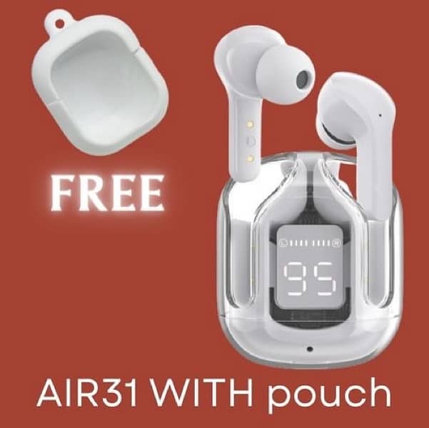 Air 31 with pouch Transparent Earbuds with free pouch 3