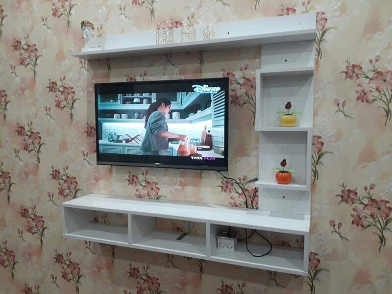 led rack - media wall - TV console - lcd - shelves 3