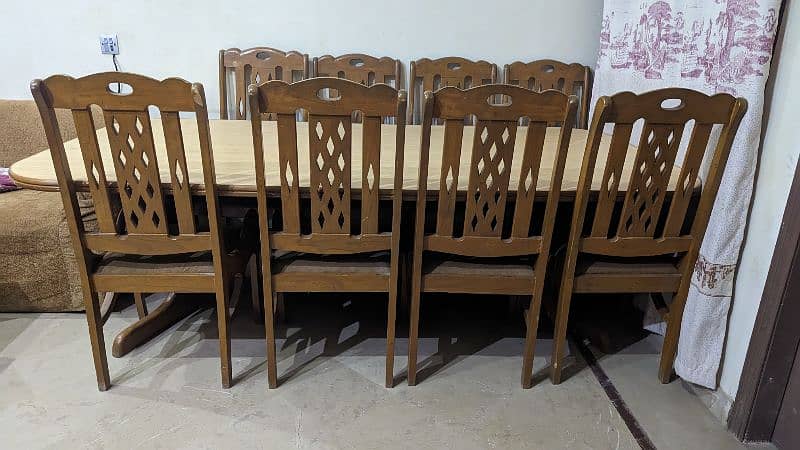 dining table/wooden dining table/8 seater dining/dining with 8 chairs 2