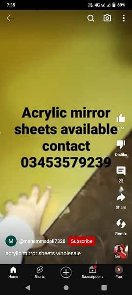 golden acrylic mirror sheets wholesale only 7