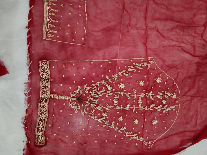 Unstitched bridal dress . full hand made ( salma Sitara)work 7