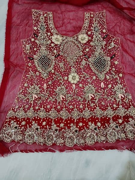 Unstitched bridal dress . full hand made ( salma Sitara)work 8