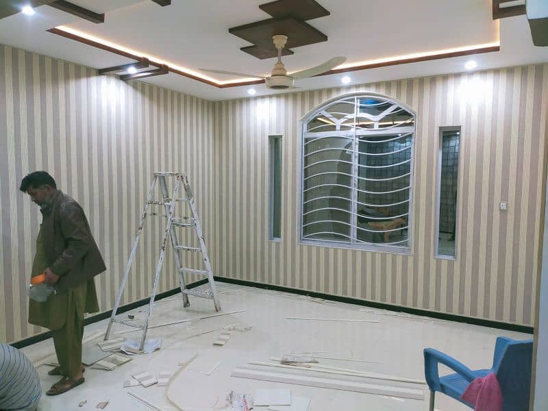 wallpaper pvc panel wooden floor ceiling vinyl floor window blind 1