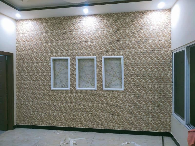 wallpaper pvc panel wooden floor ceiling vinyl floor window blind 3