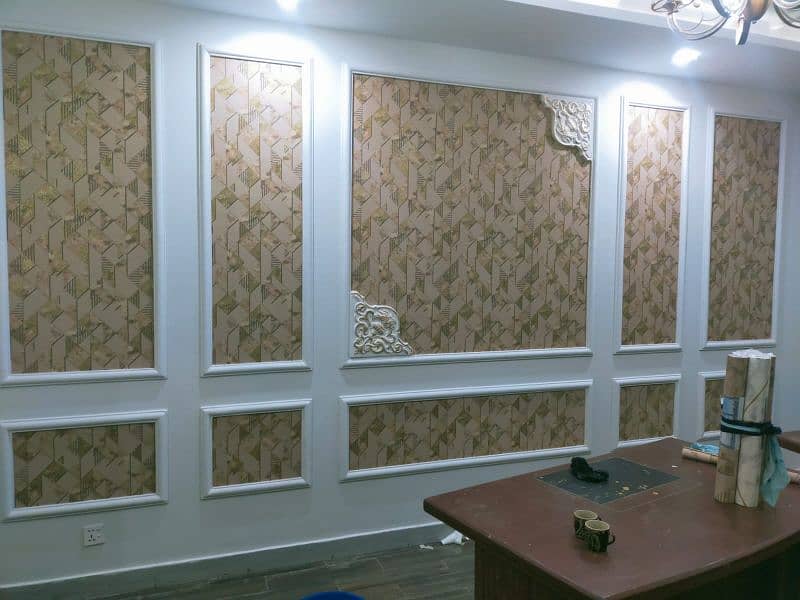 wallpaper pvc panel wooden floor ceiling vinyl floor window blind 6