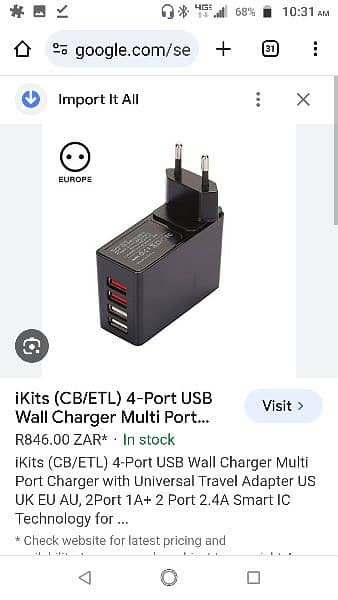 ikits 4 USB port travel charger 9