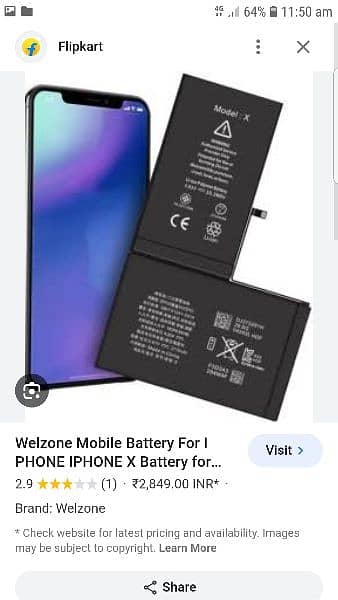 for iphone x genuine battery 100% 0