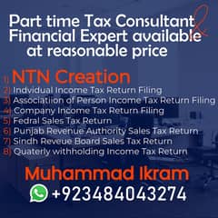 Part Time Tax & Accounts Consultant Available