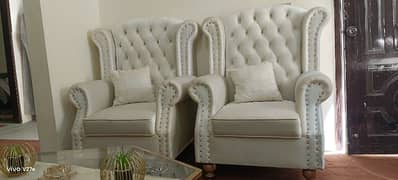 Drawing Room Luxury Sofa Chairs - Set of Two Single Seaters