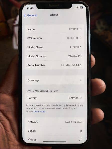 iphone X 64 gb complete box Non approved 6