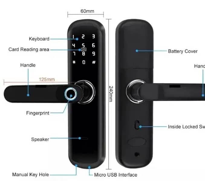 Smart Wifi Fingerprint wooden,  glass door lock 1