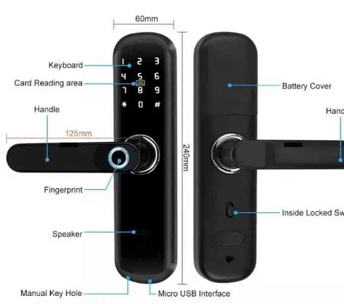 Wifi Fingerprint wooden, glass door lock 2