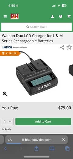 WATSON DUAL charger for Sony A7iii riii and etc