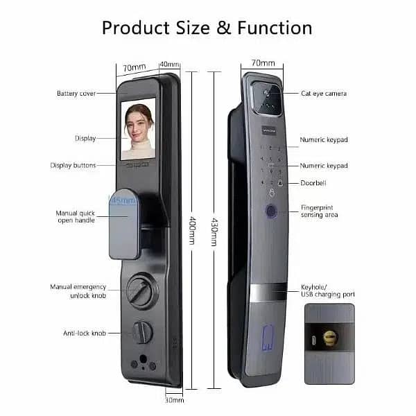 Smart Wifi Fingerprint wooden, glass door lock 1