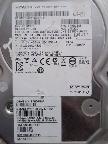 2 TB hard 2000 GB with Data Downloading. 2