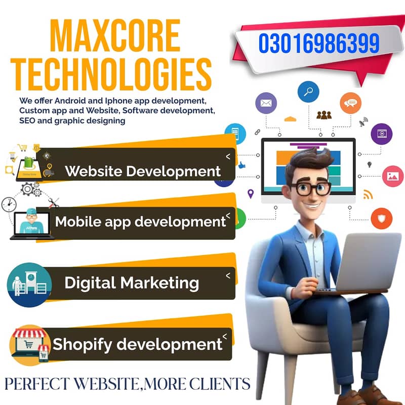 Mobile app development, Web development, SEO Digital Marketing, 1