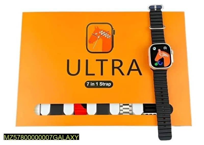 7 in 1 ultra smart watch with 7 straps and wireless charger 1